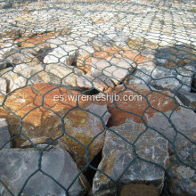 Caja hexagonal revestida de Gabion del alambre del vinilo